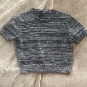 American Apparel Charcoal Knit Crop Top